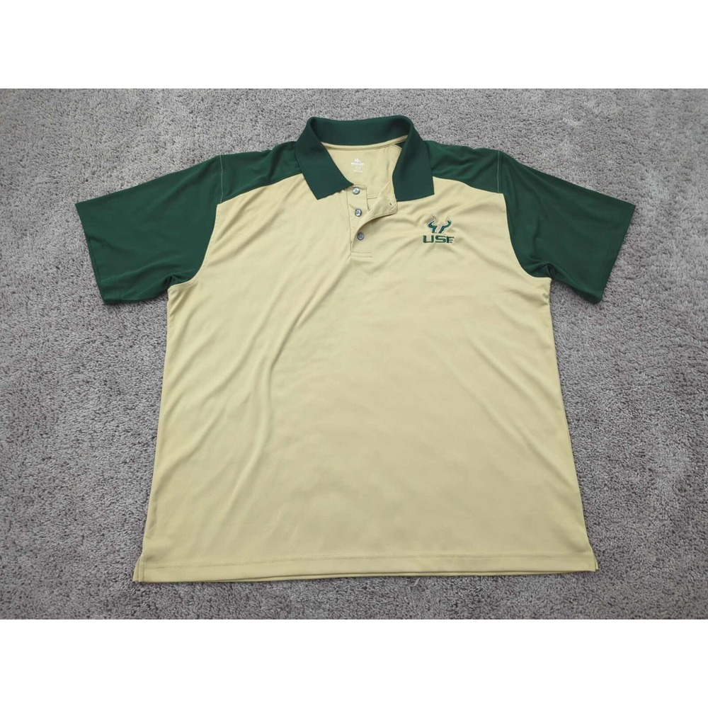 South Florida‎ Bulls Polo Shirt Mens 2XL NCAA Knights Apparel Beige